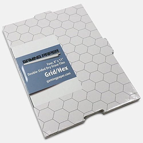 Gaming Paper 4 Pack Wet/Dry Erase Tiles 1" Hex