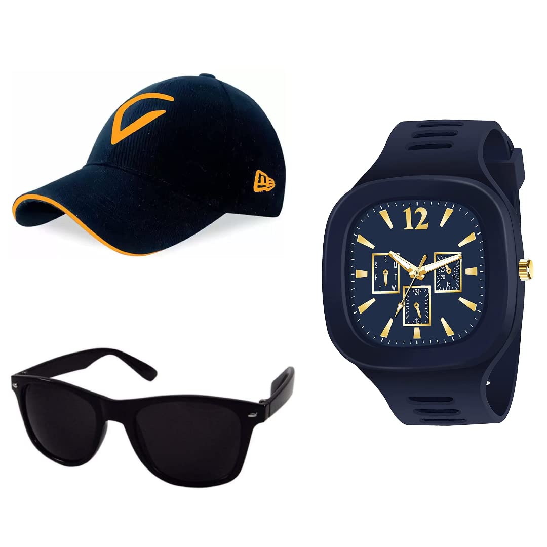 PUTHAK Unequetrend Digital Sports Watch, Multi-Functional Watch for Boys & Men with Cap and Sunglasses, Combo Pack of 3- PTHK-2573 (B09S1439M1) Amazon Price History, Amazon Price Tracker