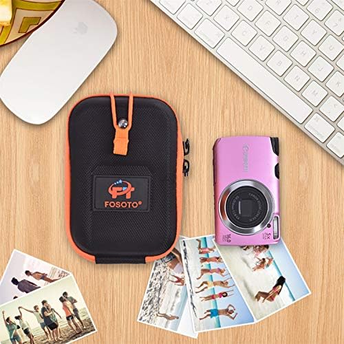 FOSOTO Hardcase Camera Case for Compact Cameras with Belt Loop Neck Strap Compatible with Sony DSC-HX60 W810 W830 WX350, Canon G7X II SX740 Panasonic Compact Camera Digital Camera Bag