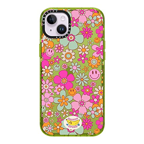 Coque Impact CASETiFY iPhone 14 Max avec motif Groovy transparent Kiwi Re