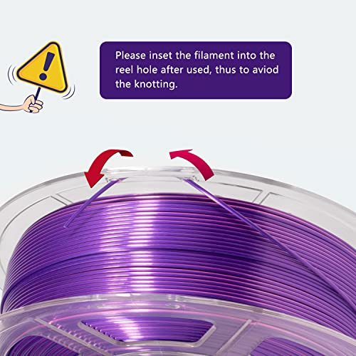 Image of iSANMATE 3D Printer Filament, PLA Filament 1.75mm Dual Color Filament, Shiny Silk PLA Coextruded Filament, 3D Printing Filament Magic PLA,1 kg /Spool (Purple and Pink)