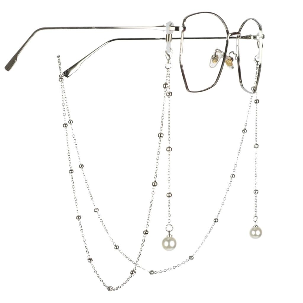 Gafas con Cuentas Cadena Perla Colgante Gafas Cadena Colgante Gafas de Sol Cadena Colgando Cuello(3-Pack)