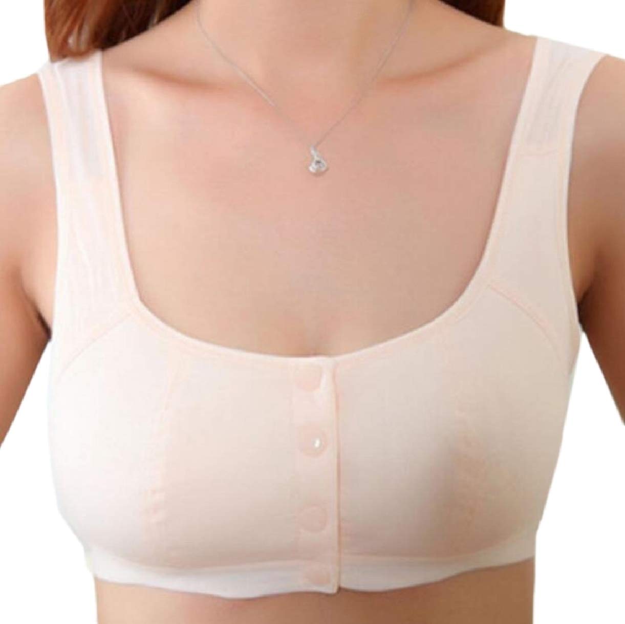 CBTLVSN Women's Cotton Front Bulit up Closure Wire Free Comfort Tank Style Bra
