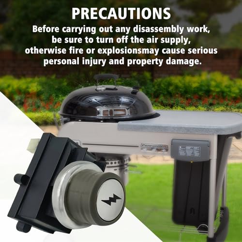 Image of SafBbcue 65737 Igniter Kit for Weber Performer Platinum and Performer Deluxe(2013 and Newer), Grill Replacment Part for Weber Electronic 2-Outlet Ignition Kit, Replaces for Weber 65737, Black