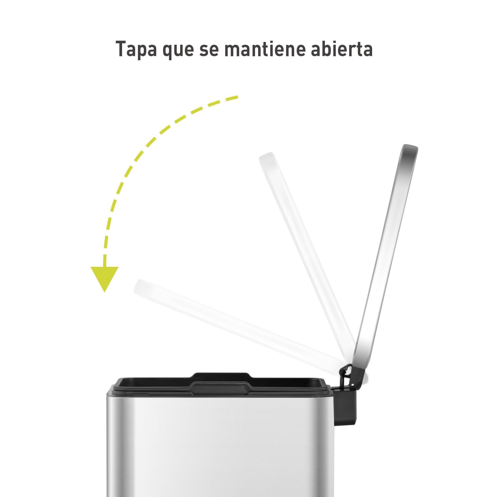 EKO Stella Slim Cubo de Basura Cocina 30L con Pedal y Tapa de Cierre Suave | Acero Inoxidable Antihuella | Papelera Moderna y Robusta | Gran Capacidad para Reciclaje
