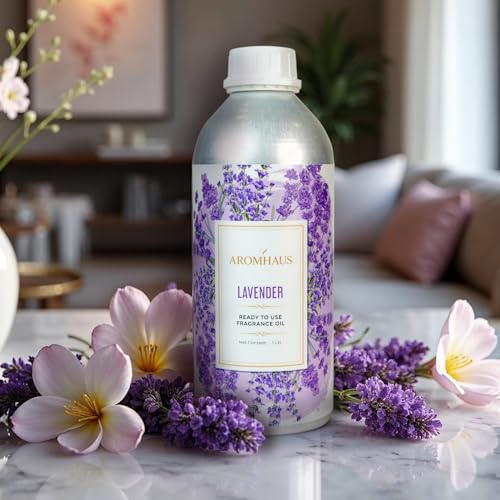 Image of Lavender Fragrance Oil 1L | Ready-to-Use Aroma Oil for Diffusers, Vaporizers & Oil Warmers | Luxurious Long-Lasting Home & Spa Fragrance | IFRA Certified | Infused with Essential Oils