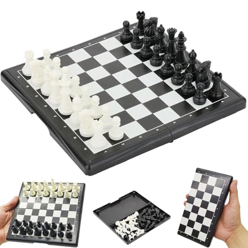 Mini Magnetic Chess Set Folding Magnetic Chess Board |17.8x17.2cm