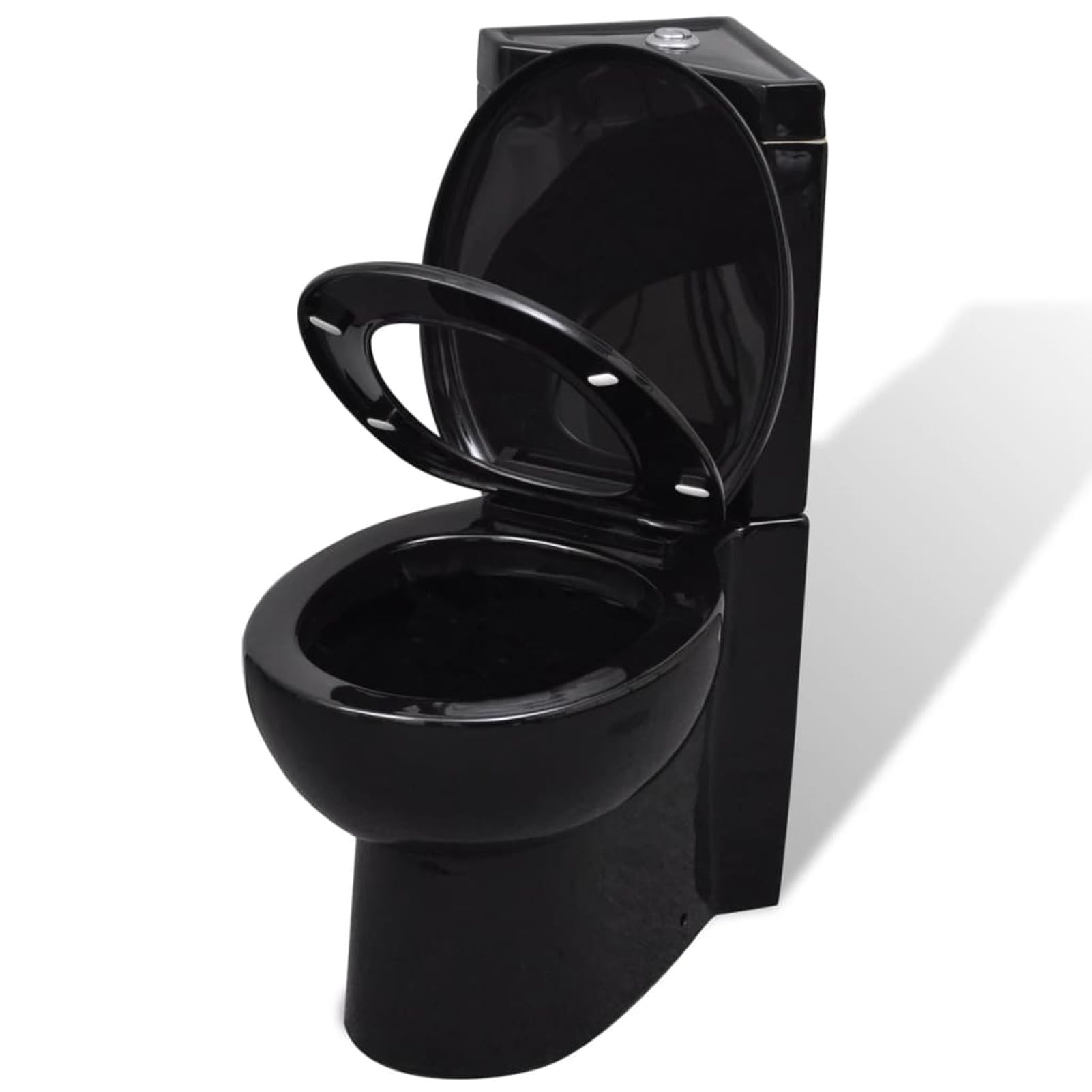 ARKEM Inodoro WC de Esquina cerámica Negro WC Inodoro Completo Sanitarios WC