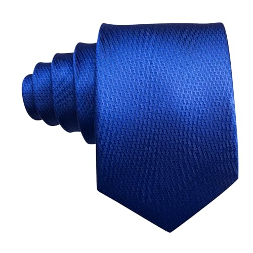 Image of Barry.Wang Plain Men Silk Ties Extra Long Satin Necktie for Wedding Business Handkerchief Cufflinks Set Solid Colors