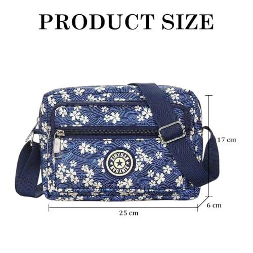 Image of MOMISY Women Mobile Messenger cellphone Bag Ladies Nylon Shoulder Cross Body Long Strap for College, Outing, Travelling, Work