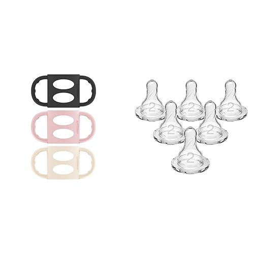 Miniatura 8 de Dr. Brown's Milestones - Manijas de biberón de silicona 100% de silicona, nivel de flujo estrecho 2, boquilla estrecha de silicona, flujo medio, 9.8