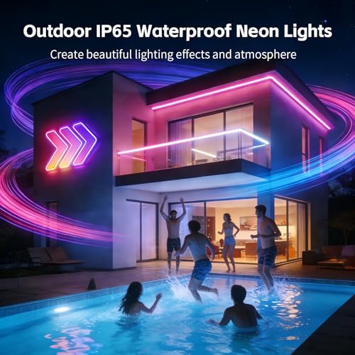 Cinta de Neón LED RGB 200FT Flexible Impermeable miniatura 7