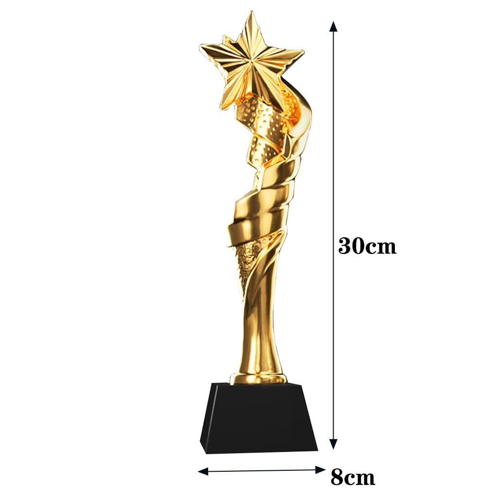 Trophées Trophée en Résine Cinq Étoiles Dorées Trophée du Championnat du Concours De Chant Et De Danse Excellents Prix Et Cadeaux pour Les Employés Trophée d'honneur des Champions Coupes