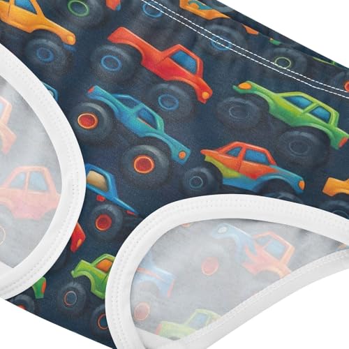 Cotton Toddler Girls Underwear Cute Monster Trucks Dark Blue Girl Panties Cute Print Briefs Kids Undies 2t4