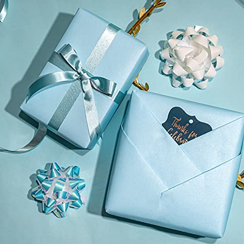 Image of RUSPEPA Blue Matte Wrapping Paper - Solid Color Pearly - lustre Paper Perfect for Wedding, Birthday, Christmas, Baby Shower -17 Inches X 32.8 Feet