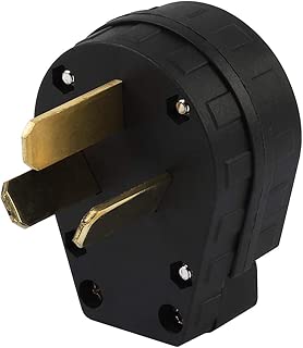 Nema 10-50P 50-Amp 125V-250V AC DIY Rewirable Plug, 10-50P Male 50A 125V/250V AC Power Plug Black. NEMA Straight Blade Angle Plug - coolthings.us