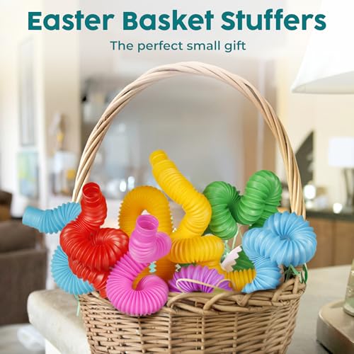 BUNMO Easter Basket Stuffers - Pop Tubes - Fidget Sensory Toys - Creative Learning - Hours of Fun for Kids - Easter Bask - Additional View