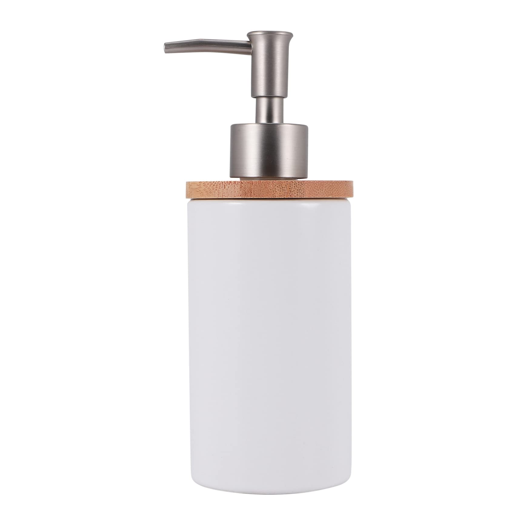 Lobamop White 400Ml Ceramic Soap Dispenser, Nordic Style, Lotion Dispenser Soap Dispenser For Kitchen And Bathroom