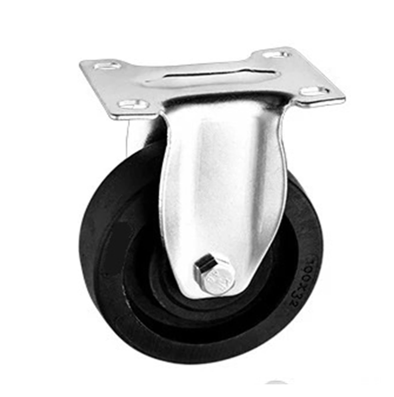 Roulette pivotante 4" résistante 220 °C noire robuste directionnelle pour four