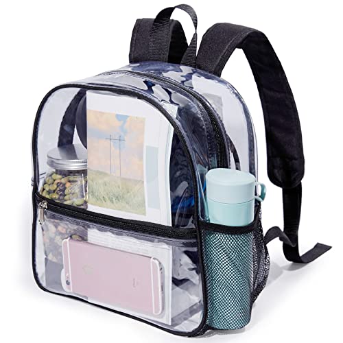 JG02-2 Mini mochila transparente, Preto, Universal, Mini mochila transparente