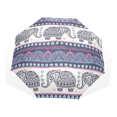 Parapluie 3 plis mandala pliant et compact anti-vent voyage léger