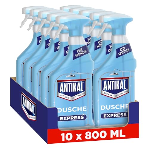 Antikal Expressspray 10 × 800 ml für Dusche & Bad Kalkfrei Ohne Abwischen Glänzende Flächen Mit Einem Wisch