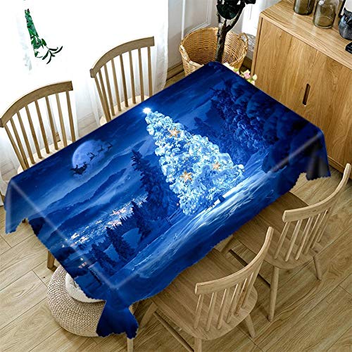 Kerstmis Tafelkleed, Geruit Kersttafelkleed, Rechthoekig Afwasbaar Tablecloth, voor Kerstmis, Banket, Feest, Keuken, Bruiloft, Tafelkleed (Color : Navy Blue, Size : 140 x 200 cm