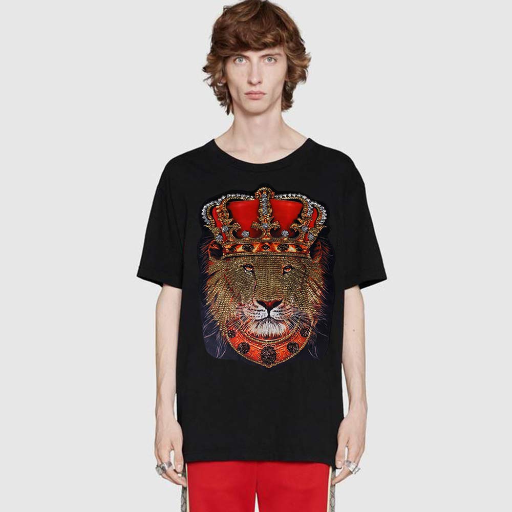 Nuovo Marchio Paillette Testa di Tigre Applique Paillette Ricamo Patch per T -Shirt Giacca Indumento Cucito Forniture 1 pezzo