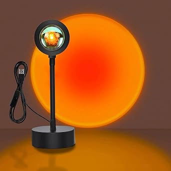 Sunset Lamp Projection, Sunset Night Light Rainbow Projector 180 16 Color Changing 4 Modes, Vlog, Photography, Decorative, Party Decor, Gift for Women16 Color Rainbow Colors Sunset red