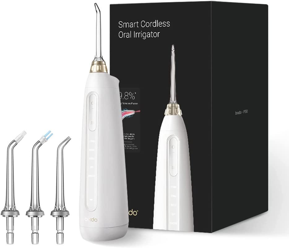 Image of P50 Premium Smart Water Flosser for Teeth Cordless Easy Cleaning 180ml Tank Magnetic Jet 5 Modes BPA Free IPX7 Pouch with 4 Nozzles Teeth Cleaner for Braces Implants Prevent Plaque Nice Gifts