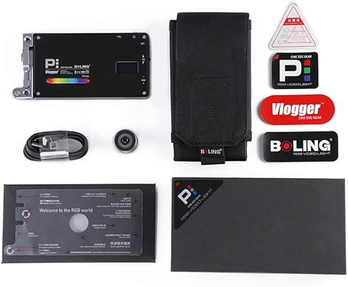 Miniatura 9 de Boling BL-P1 12W RGB a todo color regulable 2500-8500K en cámara llevó la luz de video con pantalla OLED, sistema de soporte de 360