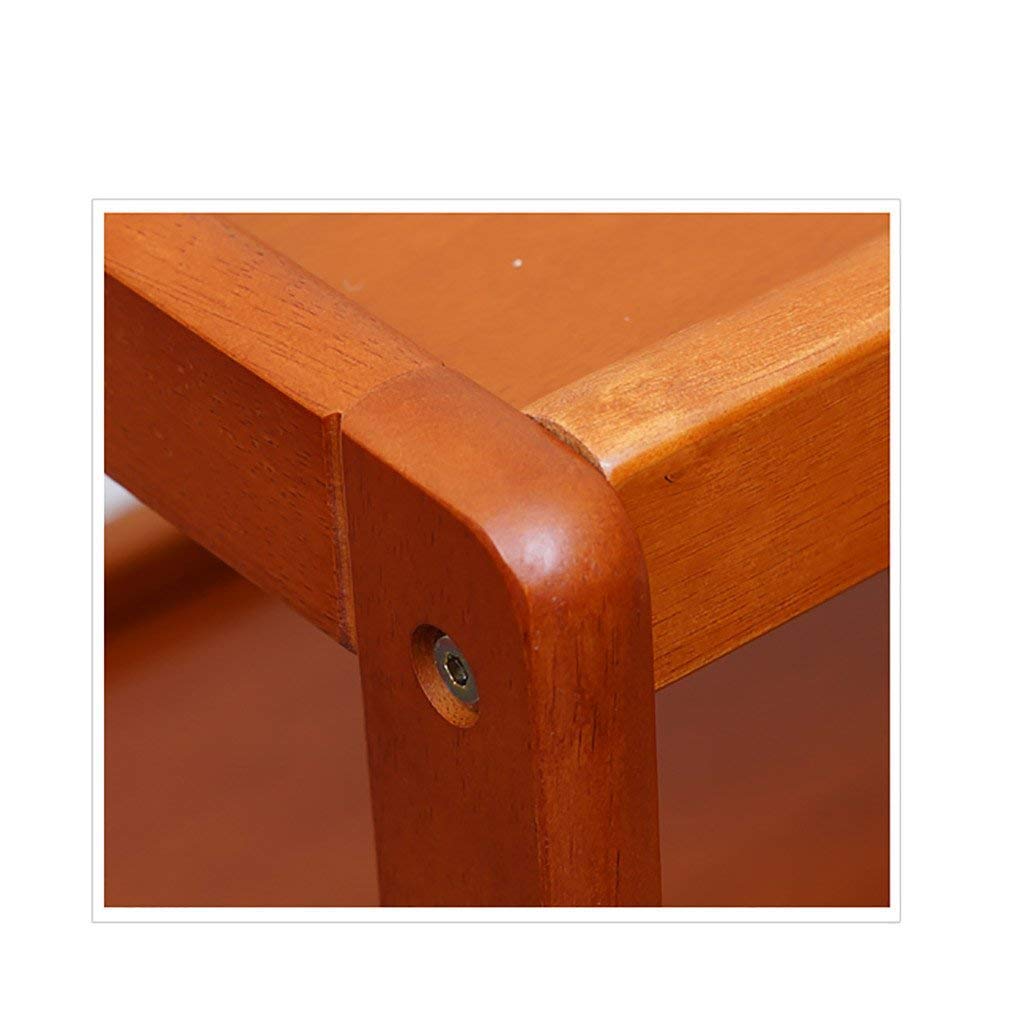 Carrito de Almacenamiento Carrito de Servicio Carrito de Comedor de 2 o 3 Capas Soporte de Madera Bandeja de Madera Maciza 4 Ruedas universales con Ruedas de Bloqueo par