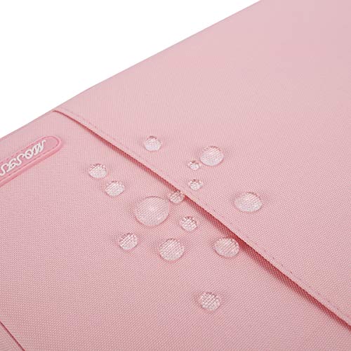 Image of MOSISO Laptop Case 14 inch, 14 inch Laptop Sleeve Compatible with HP Lenovo Dell ASUS Acer, HP Stream, Dell Latitude, Lenovo IdeaPad, Polyester Vertical Computer Sleeve Bag with Pocket, Pink