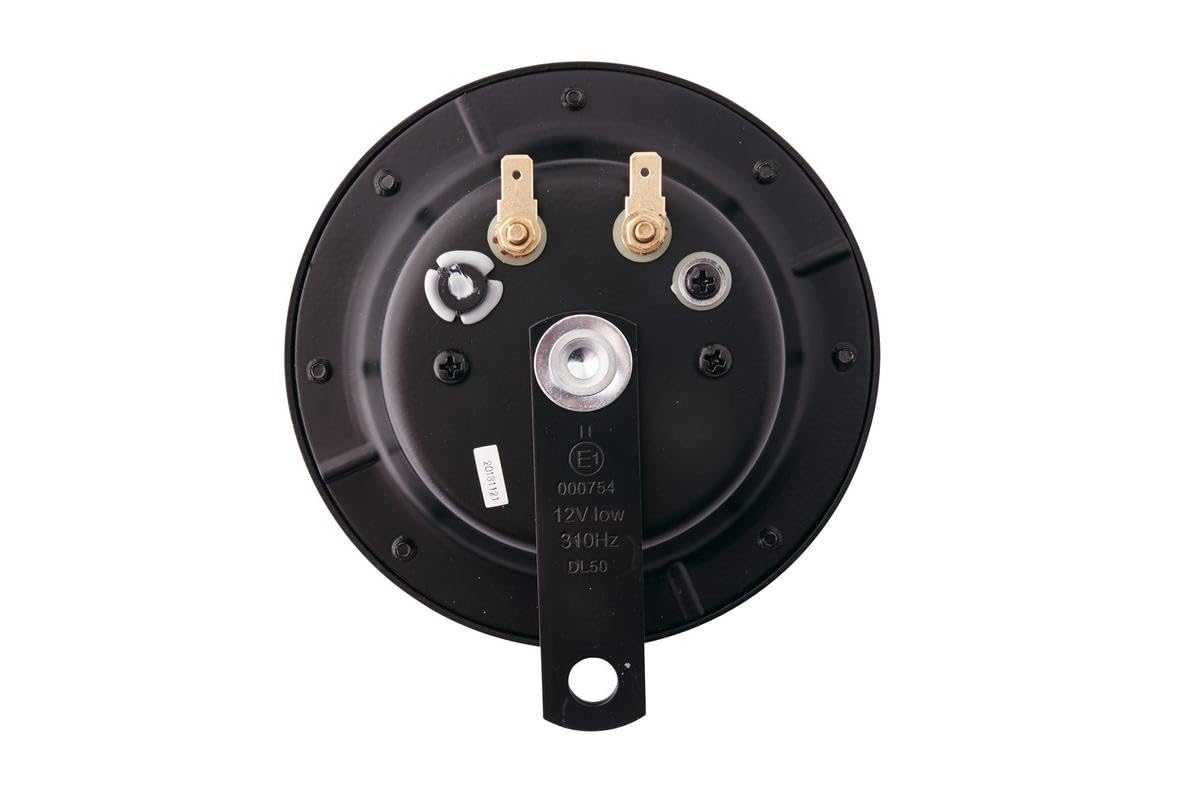 HELLA Horn - HEAVY DUTY HORN DL50 SET - 12V - 114dB(A) - Frequenzbereich: 310/380Hz - Tiefton/Hochton - elektrisch - Gehäusefarbe: schwarz - Flachsteckanschluss - Menge: 2 - 3CB 004 811-042
