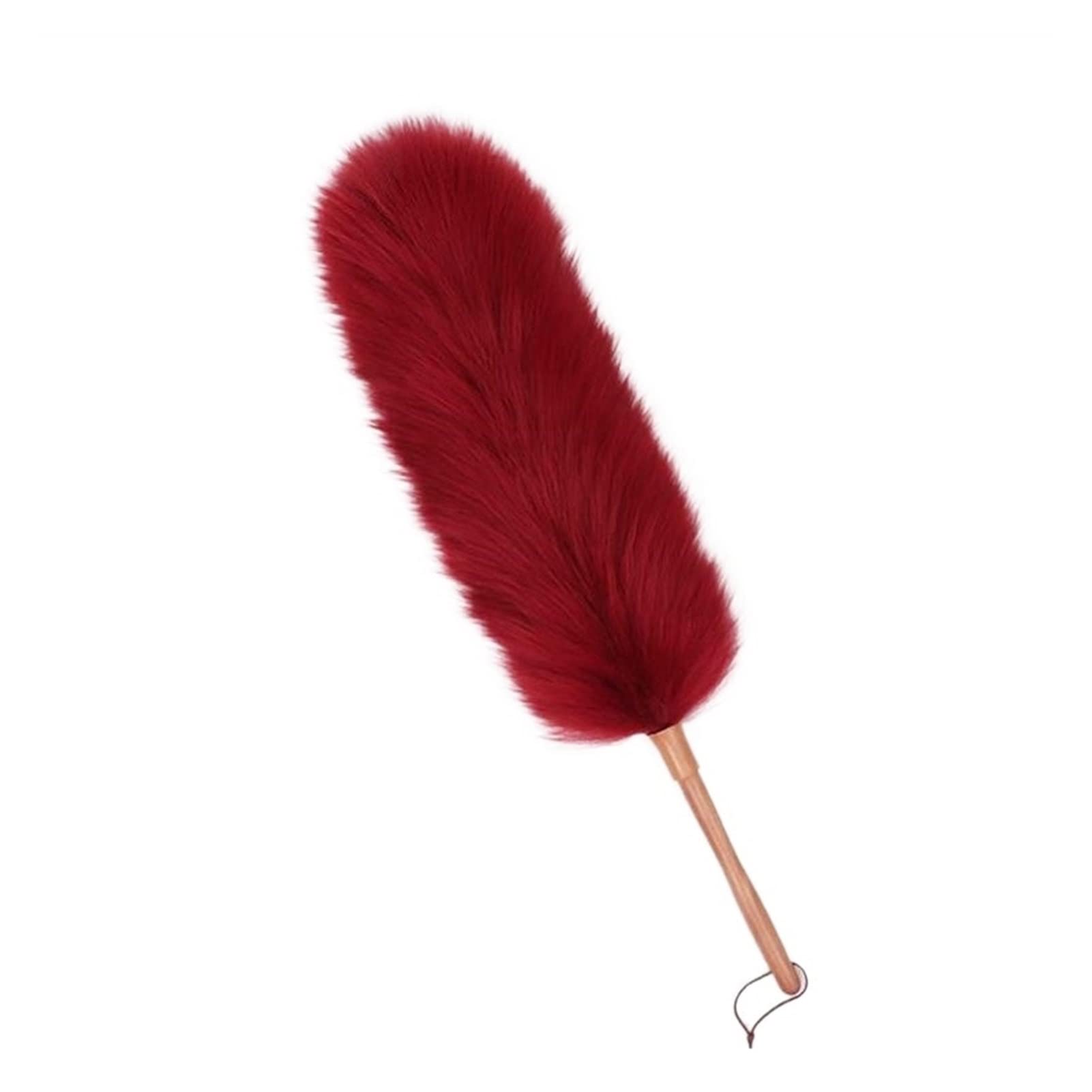 KFGISD, Dust-Sweeping Car Dust-Sweeping Household Car Handle Dusters,Feather Duster(Red Wine Large)