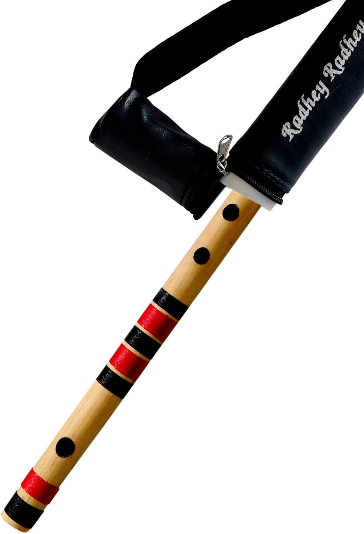 Flûtes combo musicales Bansuri en bambou naturel (61 cm) et échelle Do 6 trous (35,6 cm) avec sac de transport gratuit