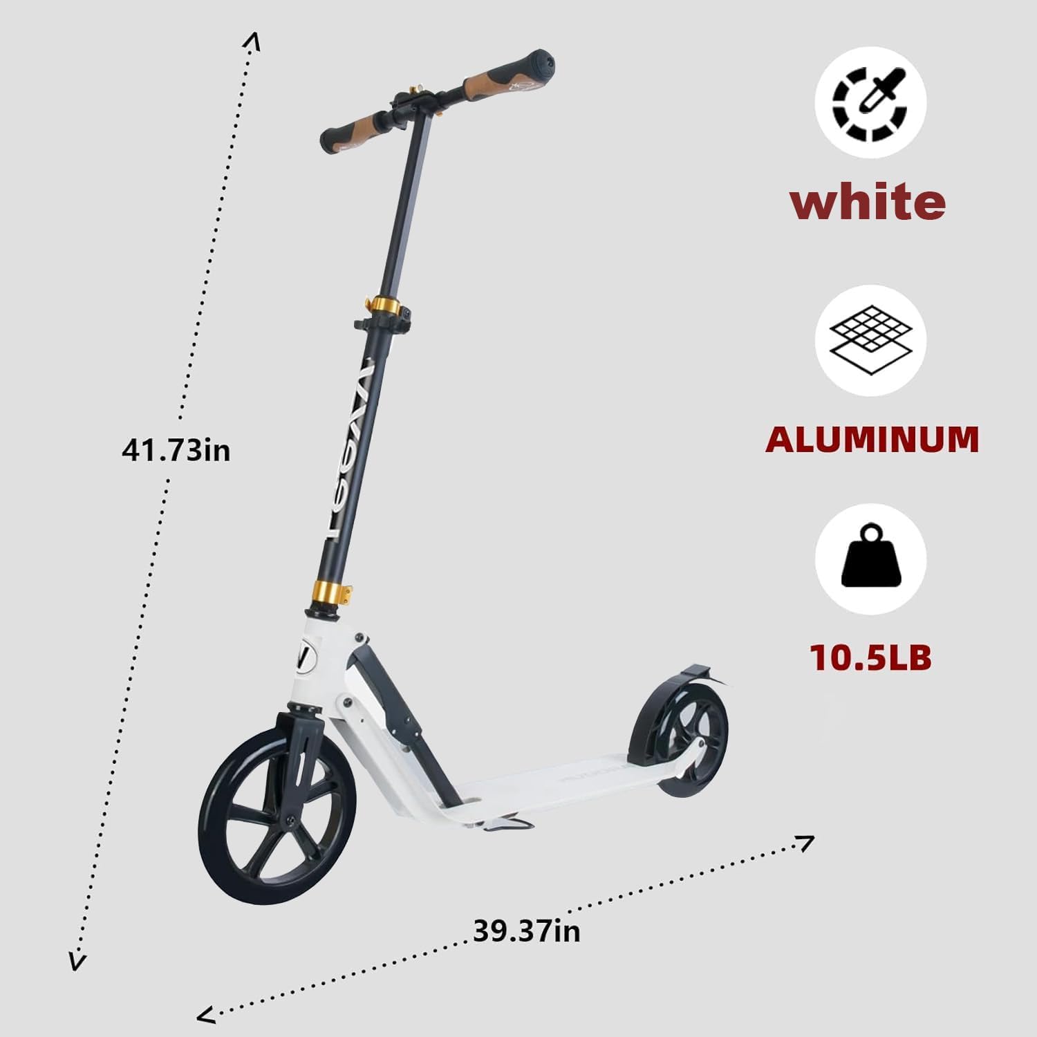 Adult Scooter - Folding, Adjustable Height, Big Wheels, Lightweight All-Aluminum Frame | Suitable for Teens 12+ | 265lbs Weight Limit