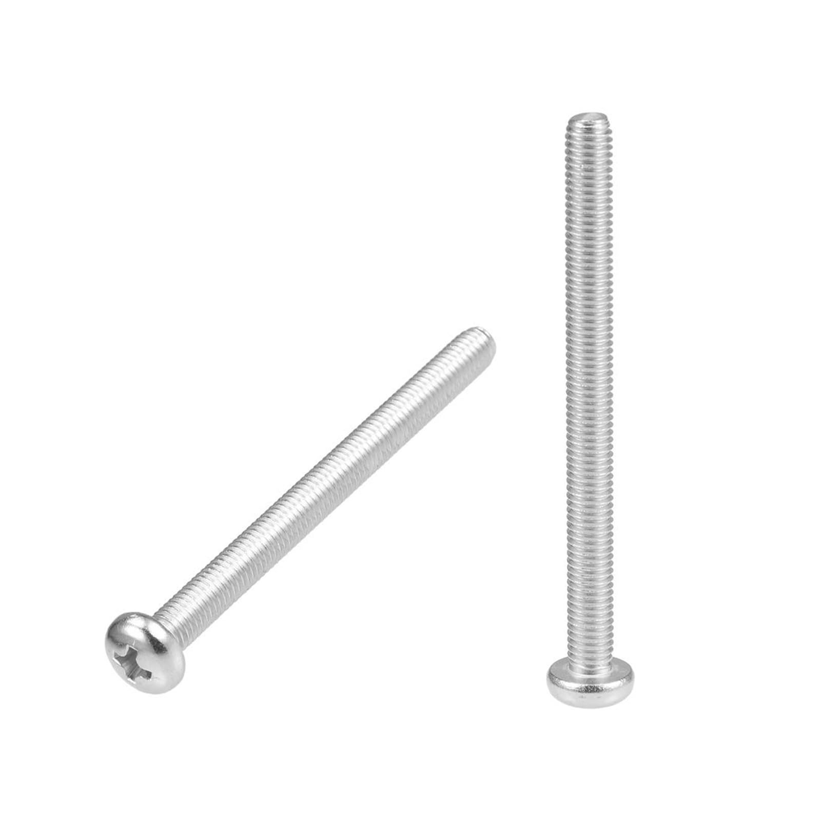 MACHSWON M5x60mm Machine Screws Phillips Cross Pan Head Screw 304 Stainless Steel Round Head Cross Screw Fasteners Bolts 10Pcs
