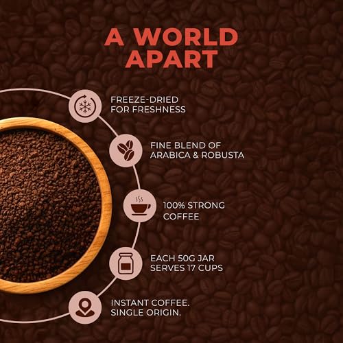 Image of Coorg Valley Rich Chocolate Instant Coffee 50g | Chocolate Flavoured Coffee | Premium Blend of Robusta & Arabica | Freeze Dried | Bold & Strong Flavor
