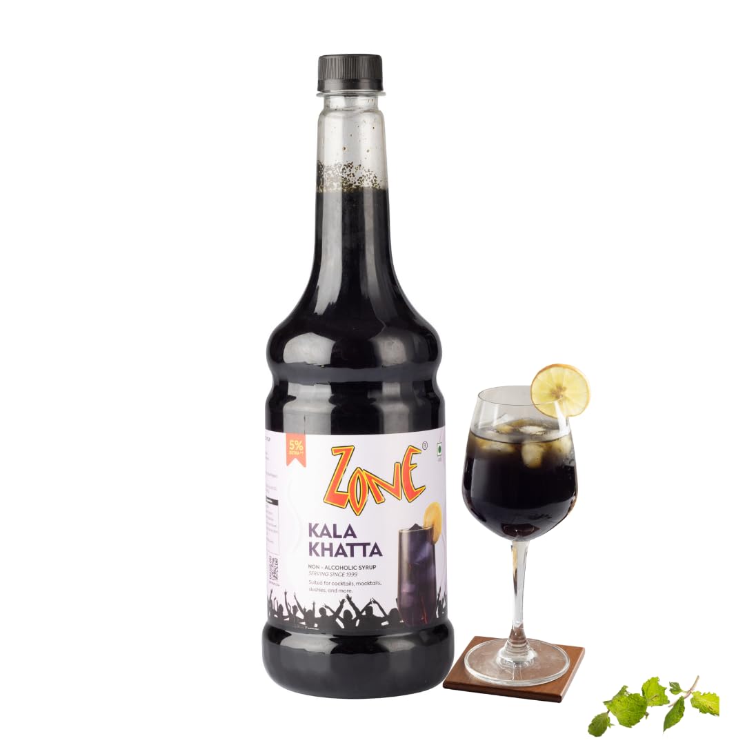 Kala Khatta Syrup 1000ml | Mixer for Mocktails, Cocktails, Drinks, Juices, Beverages, Lemonades, and Iced Teas | Nostalgic Tanginess with a Modern Twist | Non Alcoholic Mix | 35+ Flavours