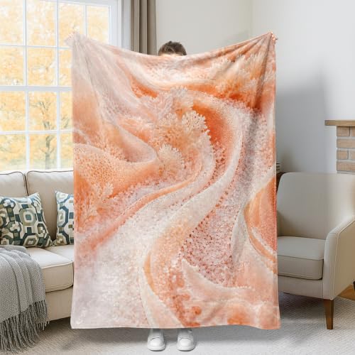 Couverture en molleton vagues plaid lit canapé texture corail 127x152 - 2
