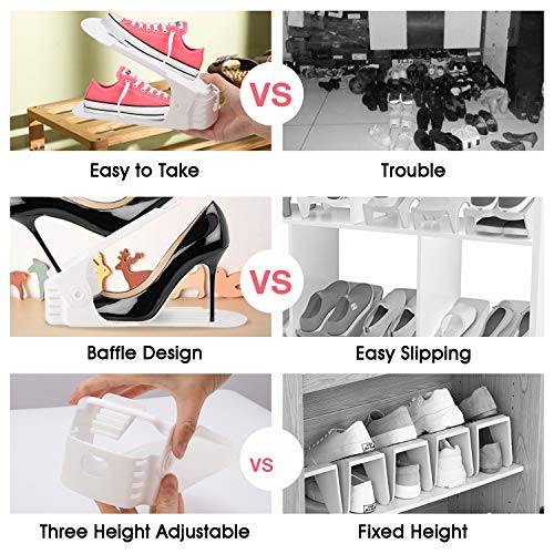 Neprock Shoes Organizer For Closet, Shoe Rack Organizador De Zapatos For Closet Organization, Shoe Slots Organizer Shoe Storage Shoe Holder Space Saver For Entryway(36-Pack)(White) #TOP5