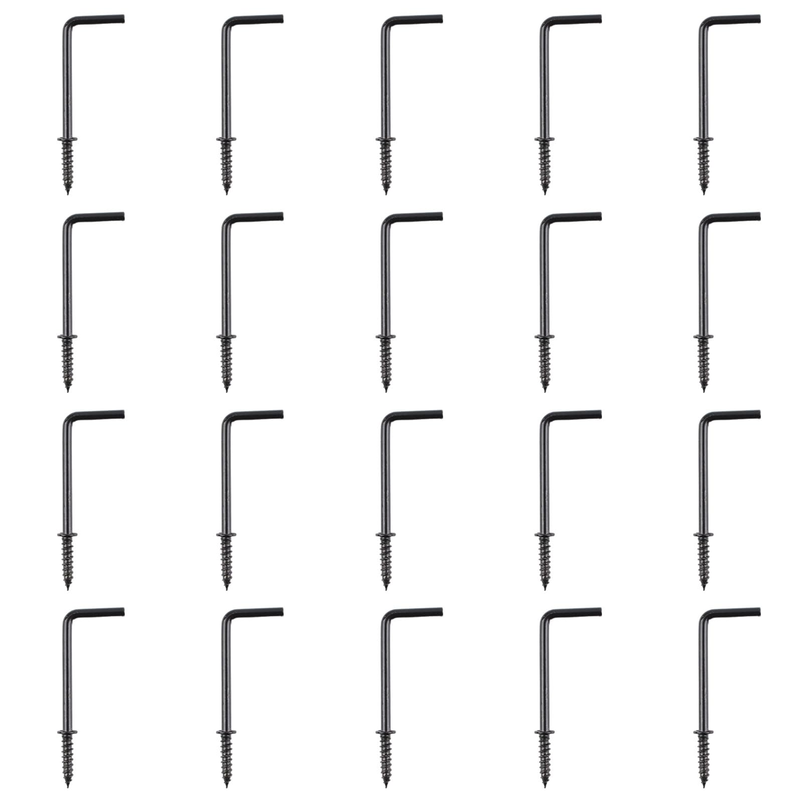 WELWIK 10Pcs Schroef Haak L-Vormige Haak Koolstofstaal Zelftappende Rechte Hoek Haak 67x20Mm Wandmontage Rechte Hanger Schroef in Pinnen