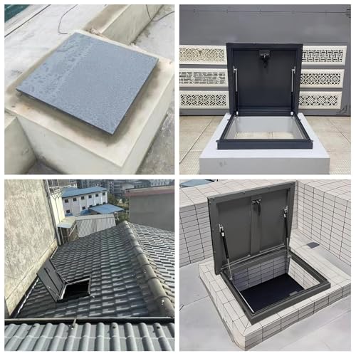 Trampilla de techo 80 cm de acero galvanizado con amortiguador 6