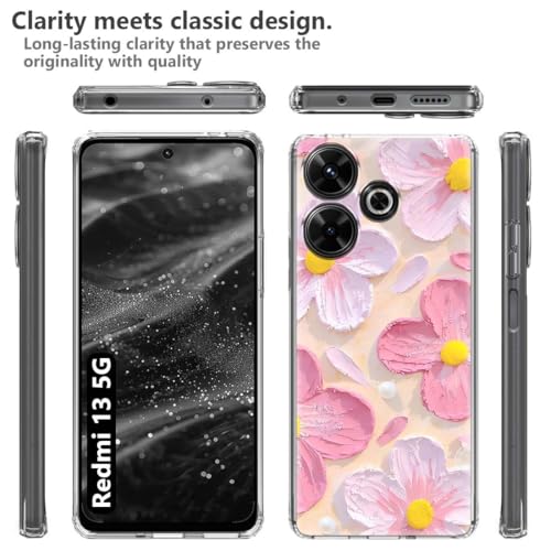 Image of Fashionury Designer Soft Back Cover Case Compatible for Redmi 13 5G, Printed,Transparent,Flexible, Silicon for Redmi 13 5G -D1142