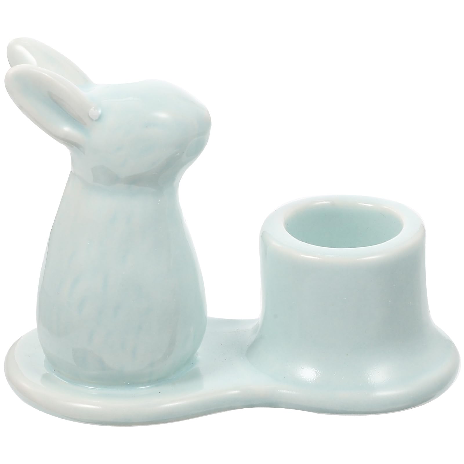 BESPORTBLE Rabbit Candlestick Easter Candle Holder Home Décor Ceramic Candle Holder Desktop Candle Holder Candle Burning Holder White Decorations Candlestick Ornament Cartoon Banquet Ceramics