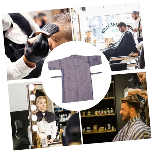 Ipetboom Delantal de Barbero y Bata de Salón para Corte de Cabello, Dama de Peluquería Gris Dorado de Alta Gama con Cobertura Protectora, Capa Profesional para Clientes de Spa en Salones y Barberías miniatura 6