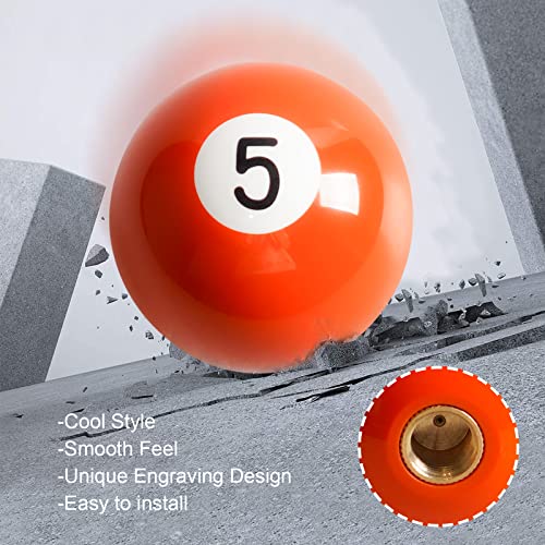 Wenjtp Universal Fit For Manual Car Acrylic Gear Shift Knob 5 Ball Billiard Orange Round Shift Knob #TOP5