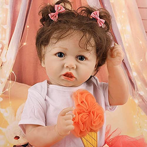 MWKL 58cm Nette Simulationspuppe Reborn Baby Reborn Puppe Vollsilikon Körper Wiedergeburt Puppe 22 Zoll Lebensechte… – Bild 5