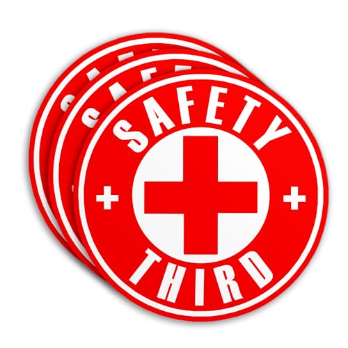 (3Pcs-3") Safety Third Sticker Funny Life Circle Box Hard Ha